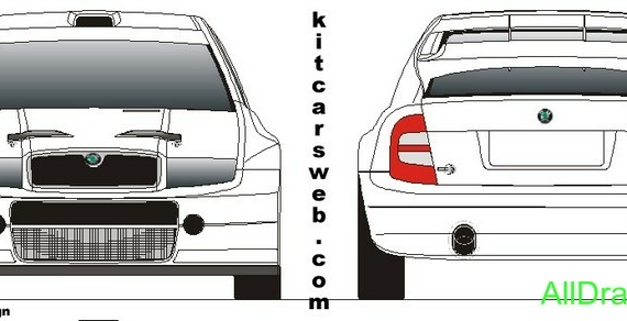Skoda Fabia WRC (2004) (Skoda Fabia VRS (2004)) - drawings (drawings) of the car